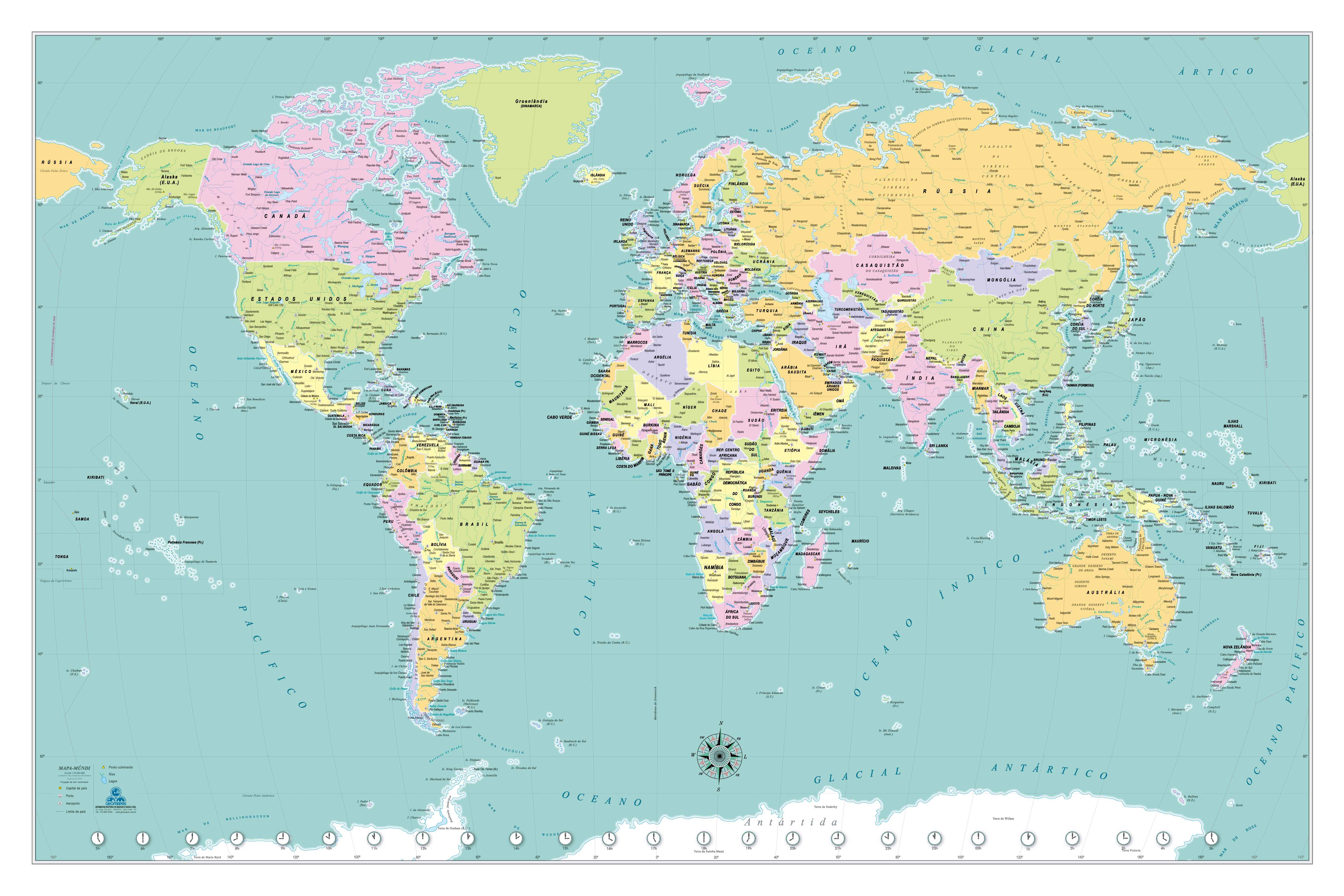 Ref. 156  Mapa-Múndi Verde Mar - Formato: 1,50x1,00m