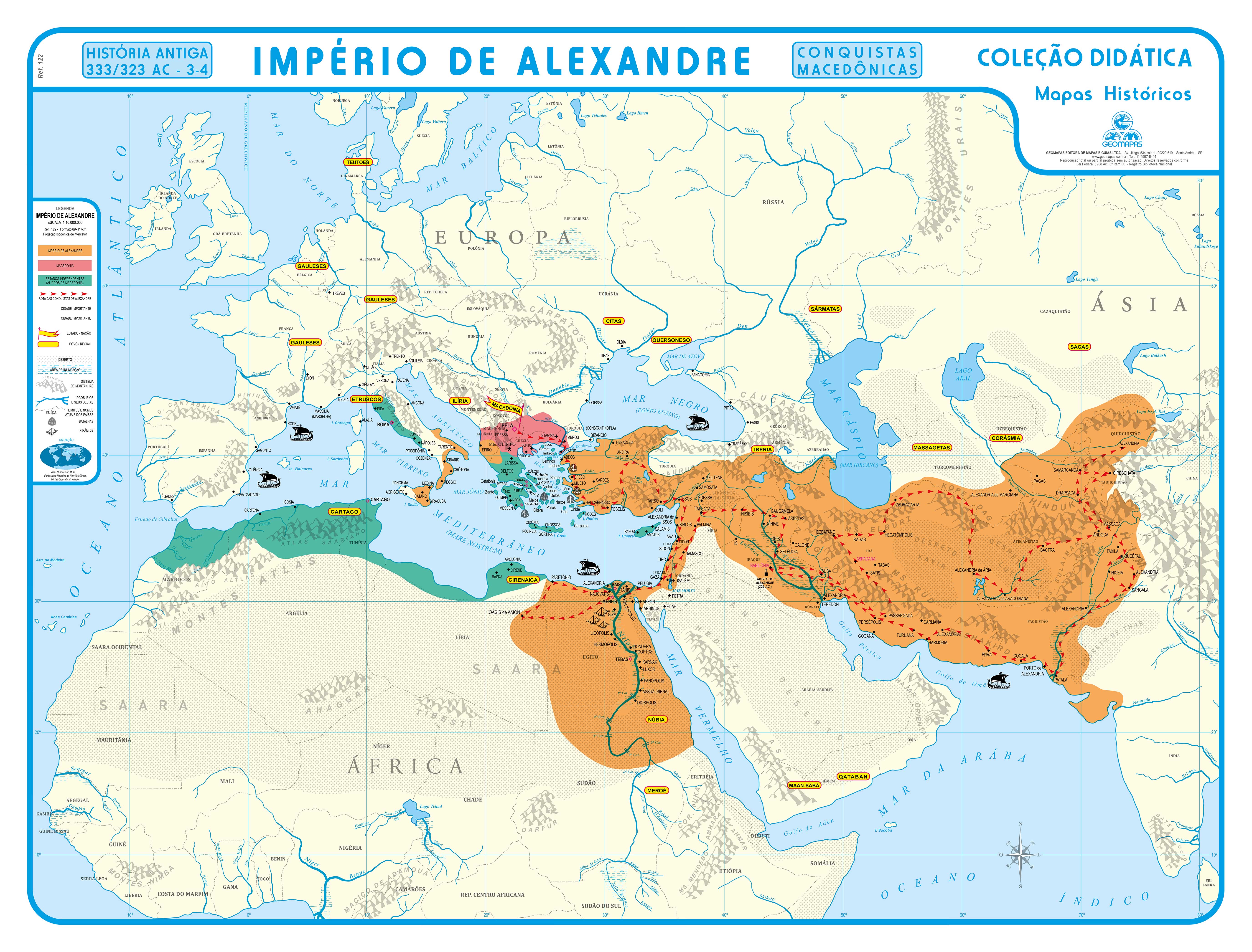 Ref. 122 Mapa do Império de Alexandre - Formato 1,20x0,90m