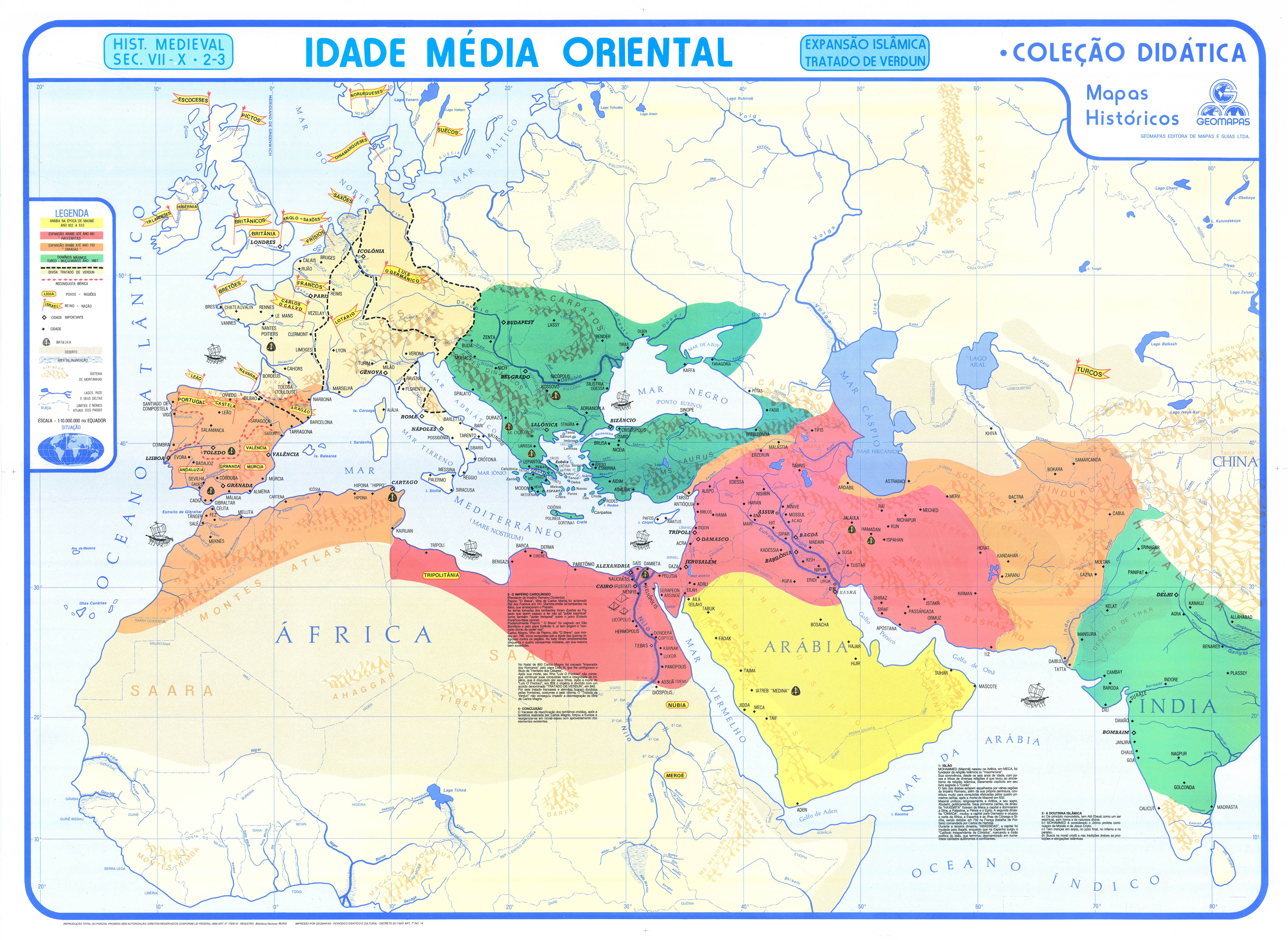 Ref. 125  Mapa da  Idade Média Oriental - Formato 1,20x0,90m