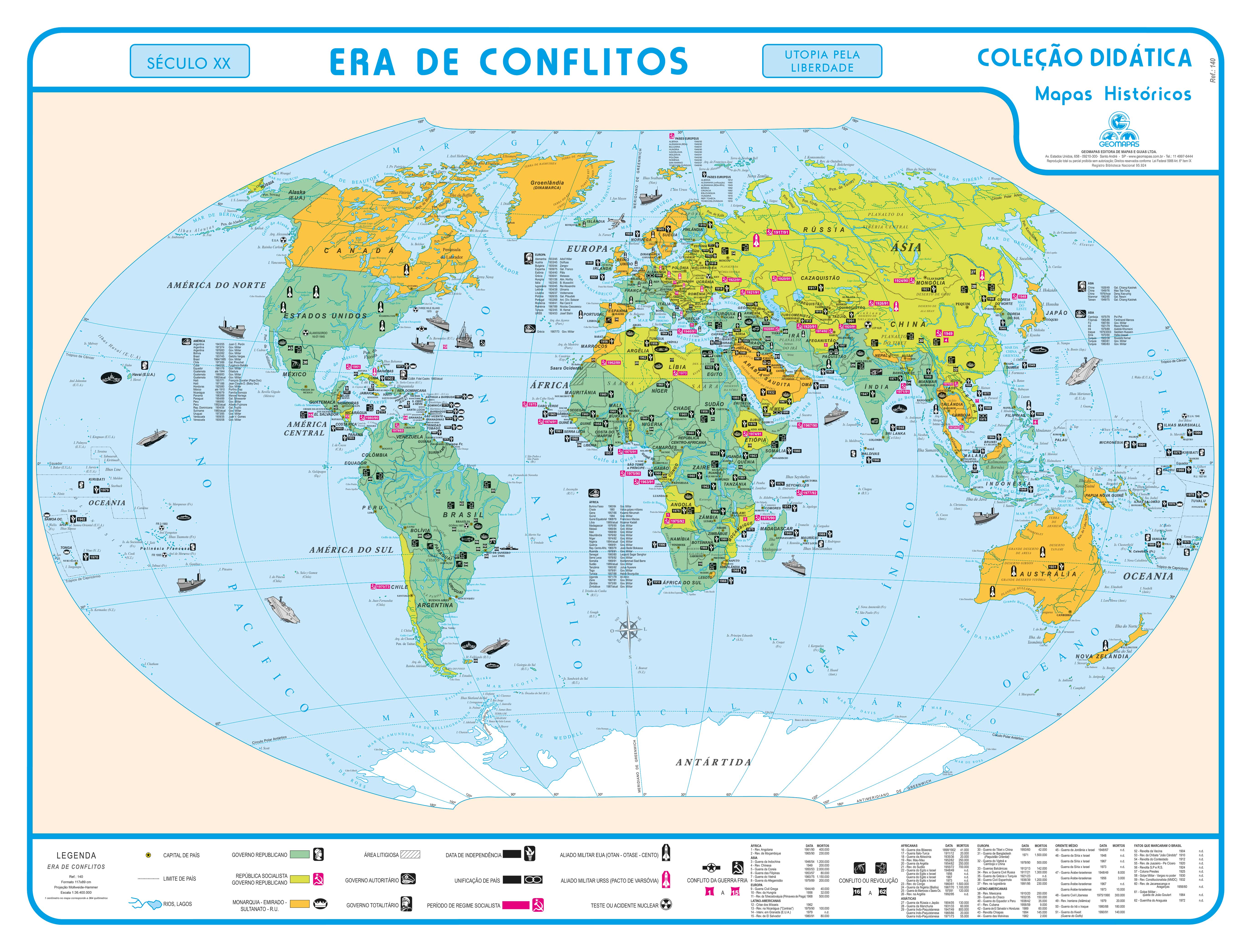 Ref. 140  Mapa Era de Conflitos - Formato 1,20x0,90m