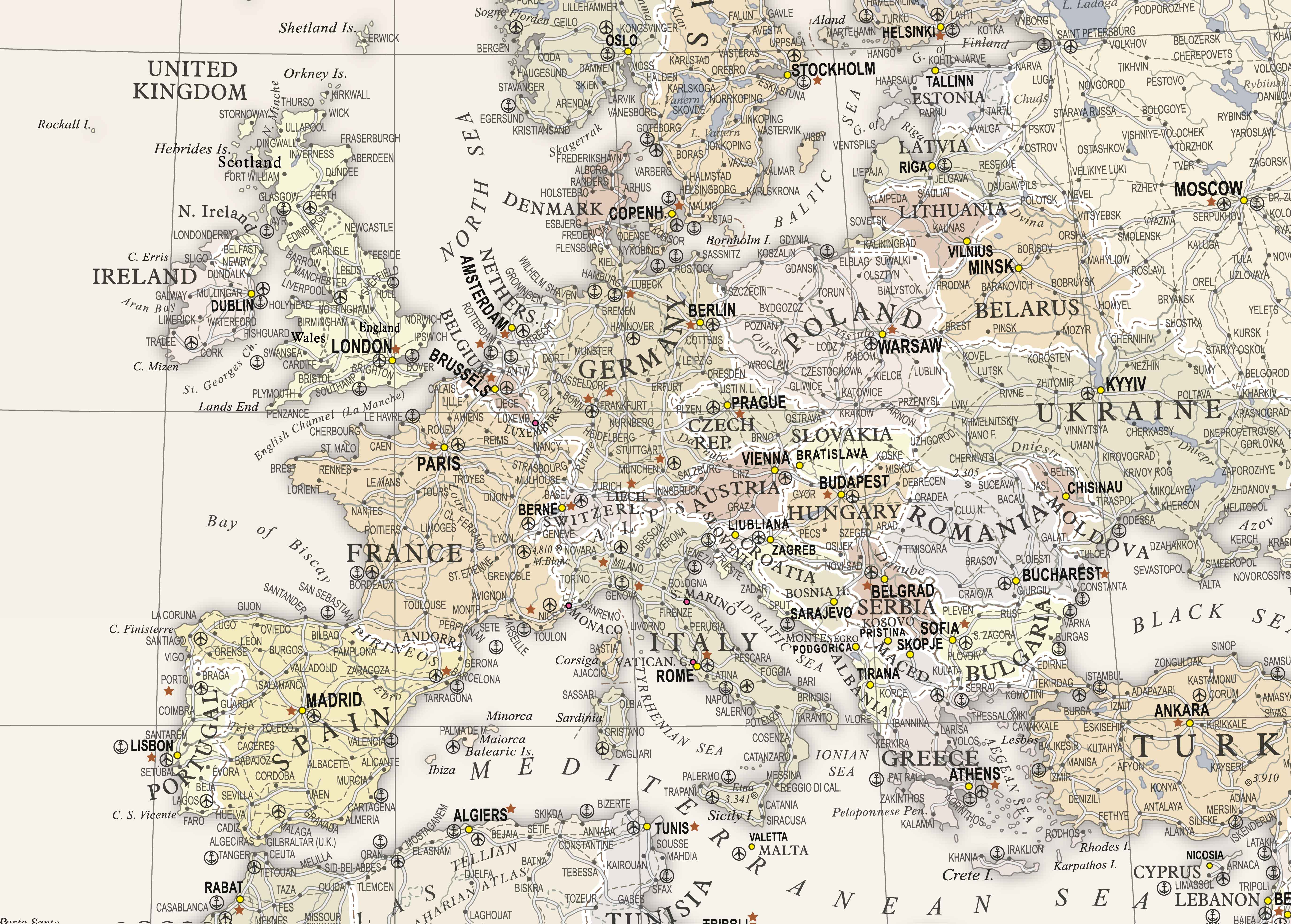 Ref. 165 - Mapa-Múndi The World Classic - Formato 1.20x0.90m