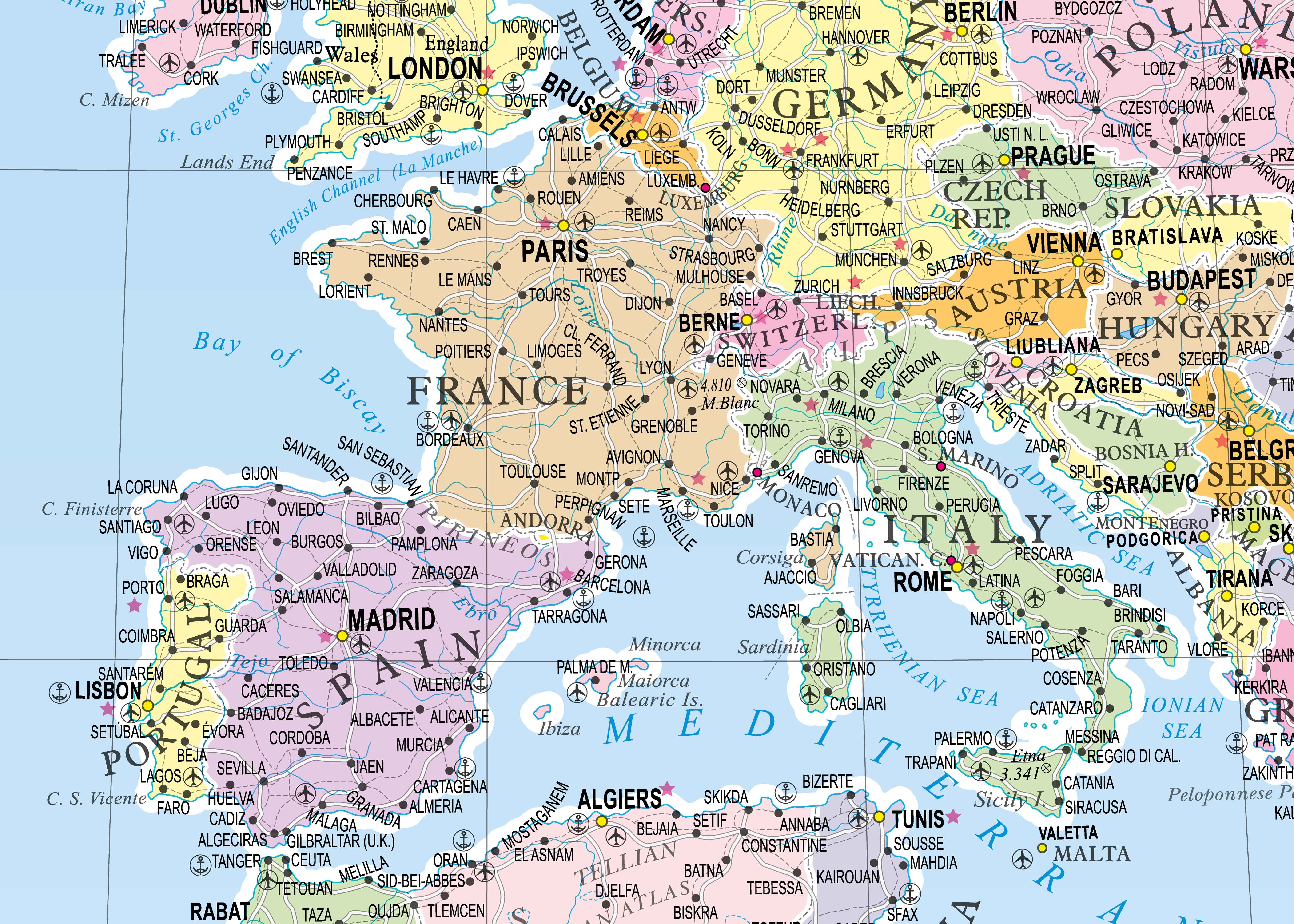 Ref. 170  Mapa-Múndi The World Blue - Formato 2.40x1.80m