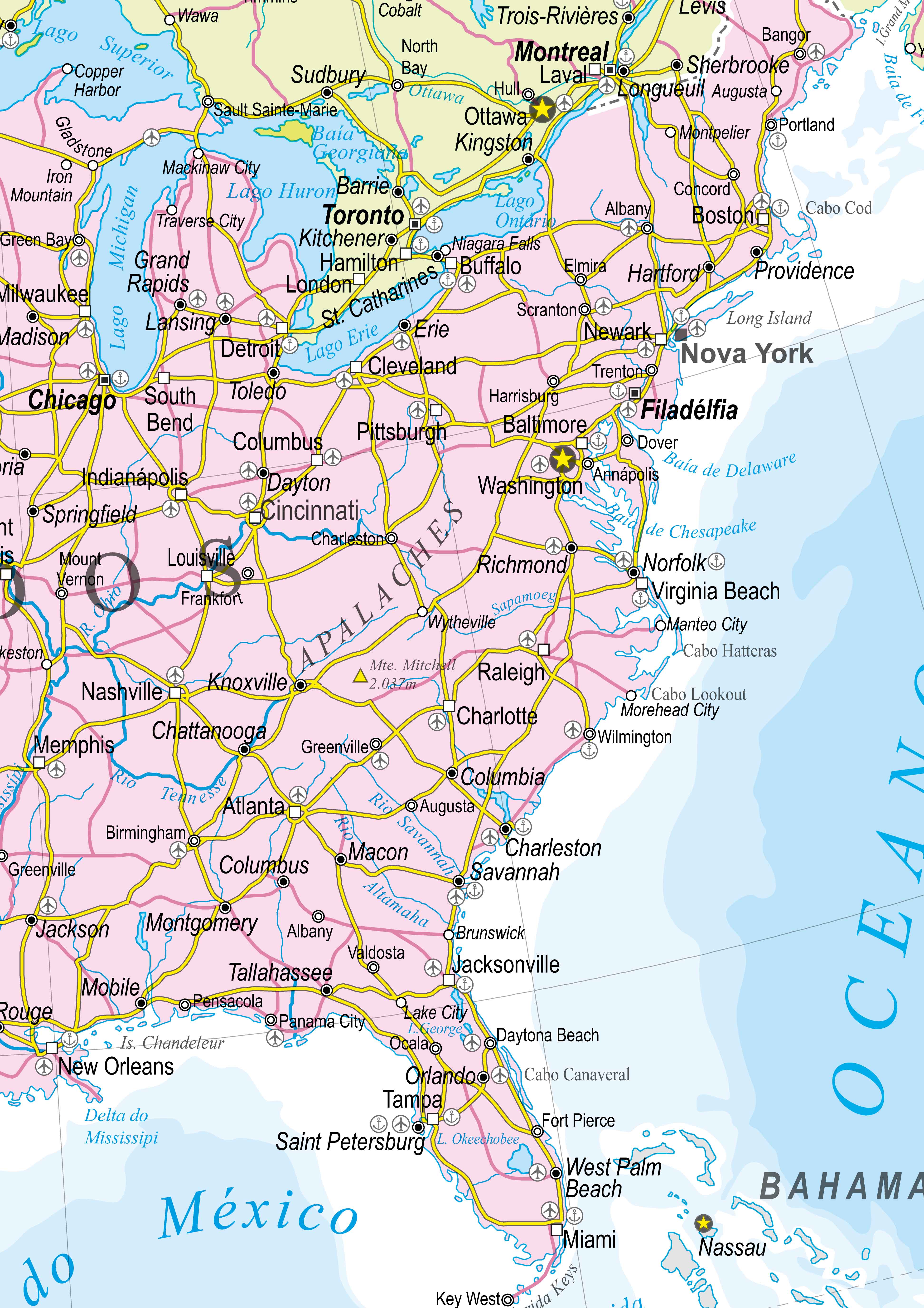 Ref. 209 Mapa da América do Norte - Formato 0.90x1.20m