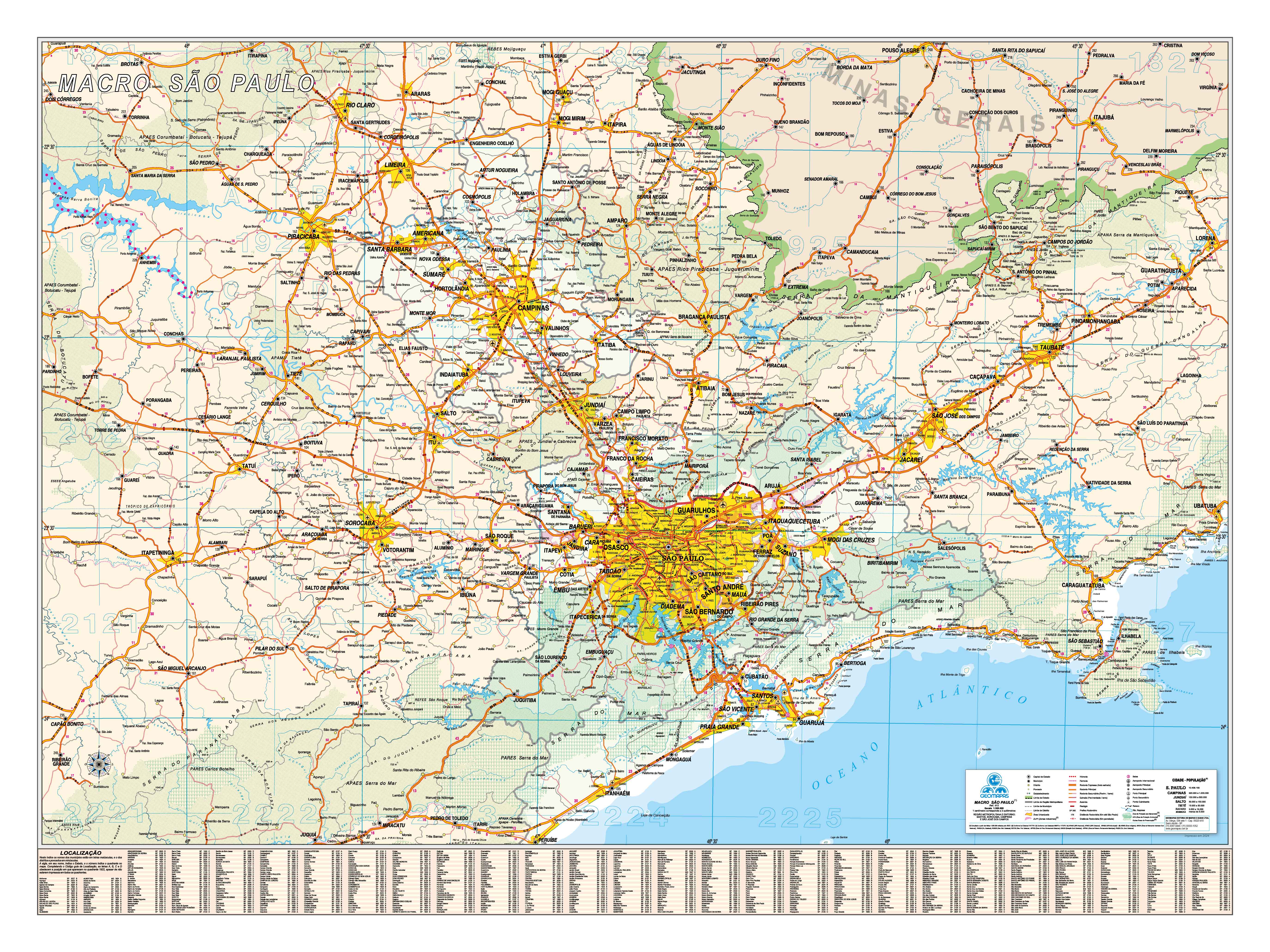 Ref. 612  Mapa da Região da Macro São Paulo - Formato 1.20x0.90m