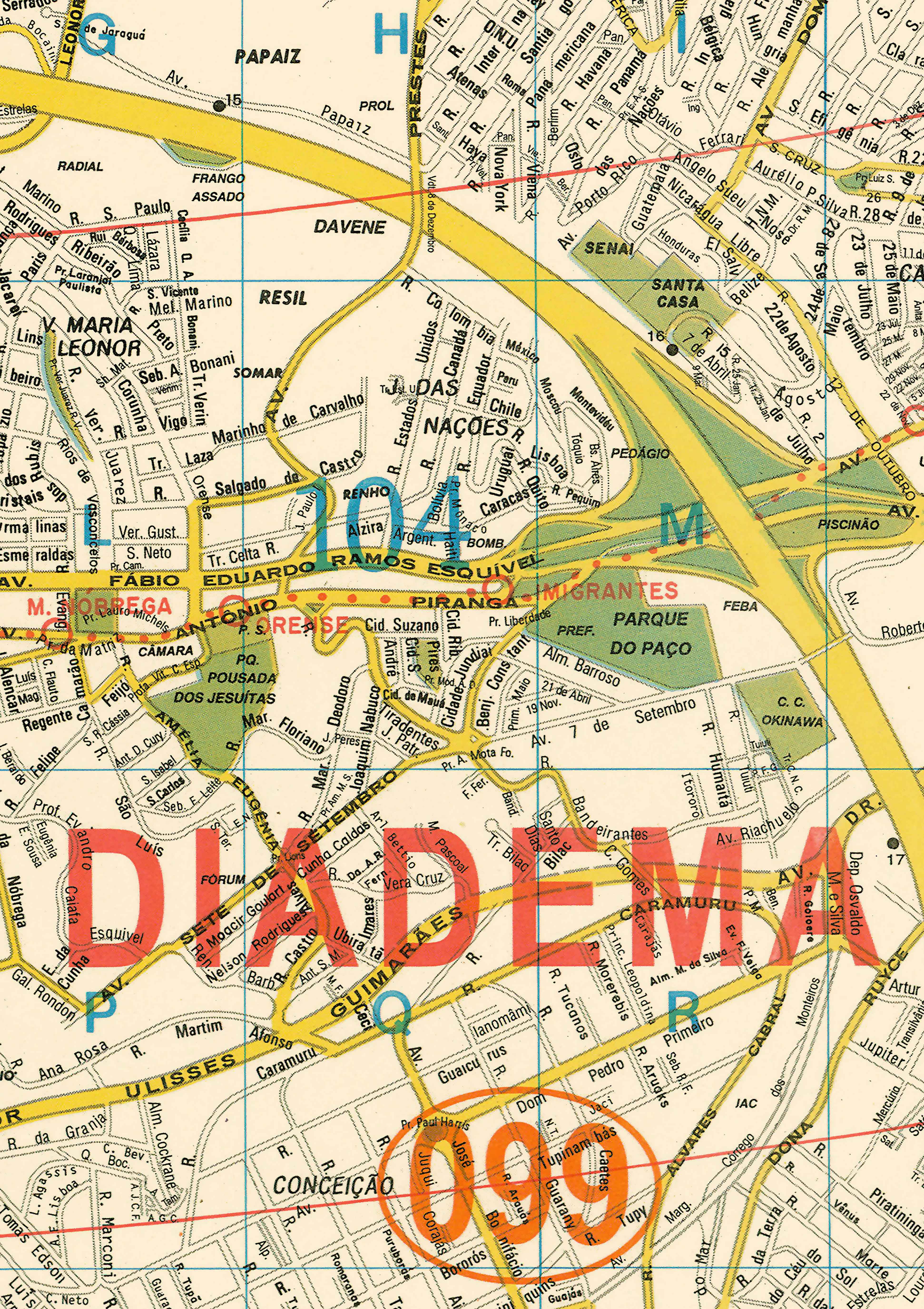 Ref. 710 Planta da Cidade de Diadema - Formato 0.90x1.20m