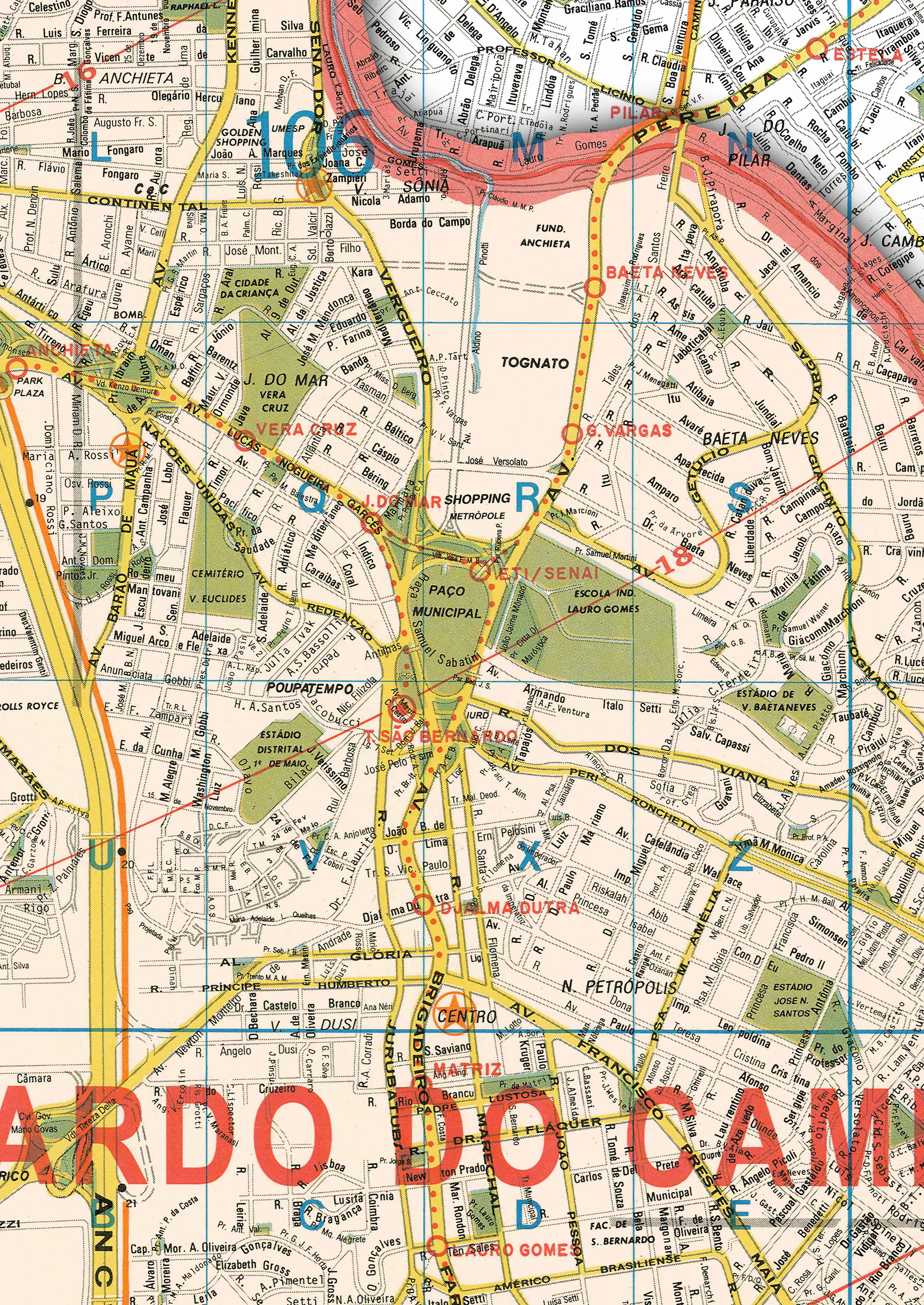 Ref. 713 Mapa do Município de São Bernardo do Campo -  Formato 0.90x1.20m