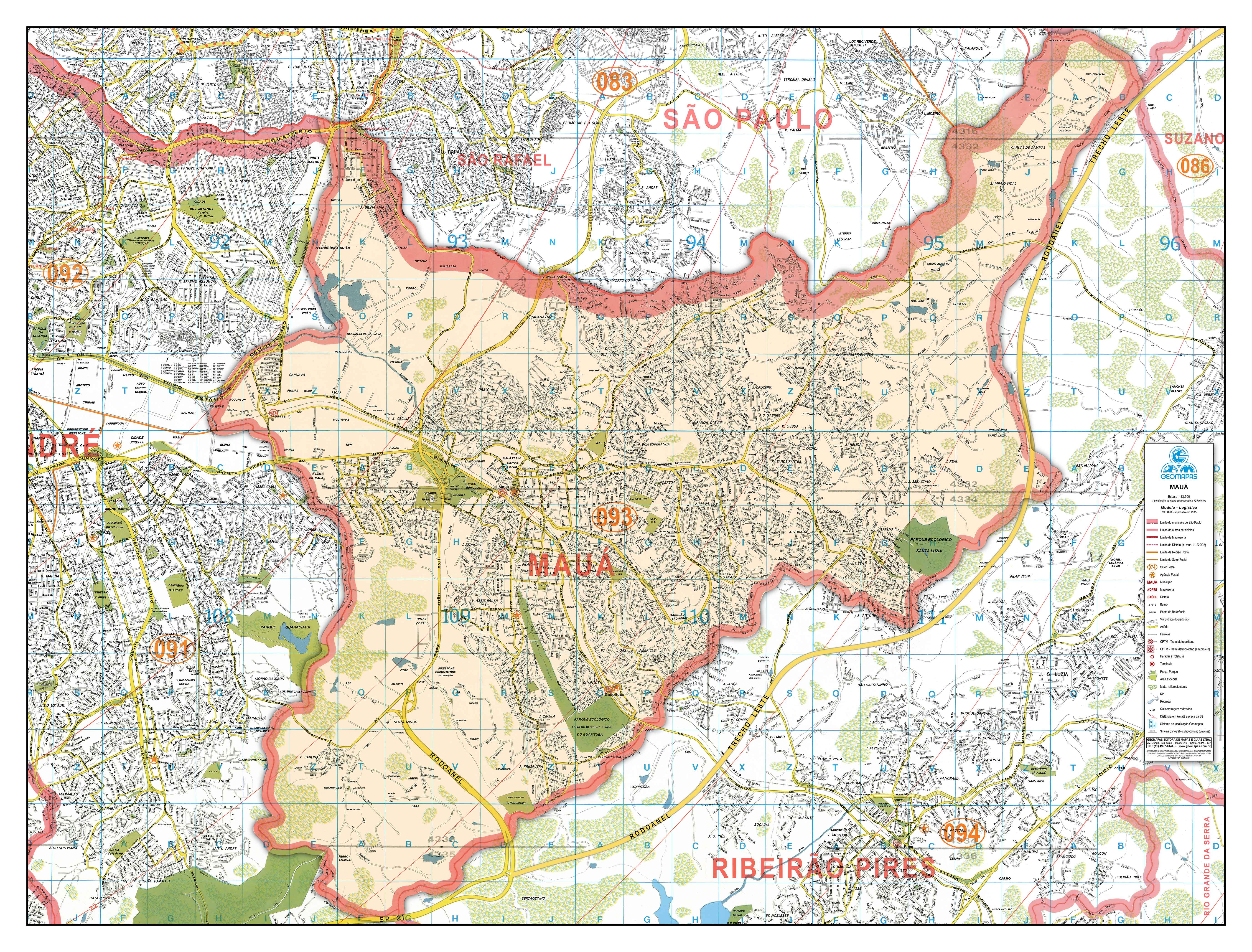 Ref. 715 Mapa do Município de Mauá - Formato 1.20x0.90m