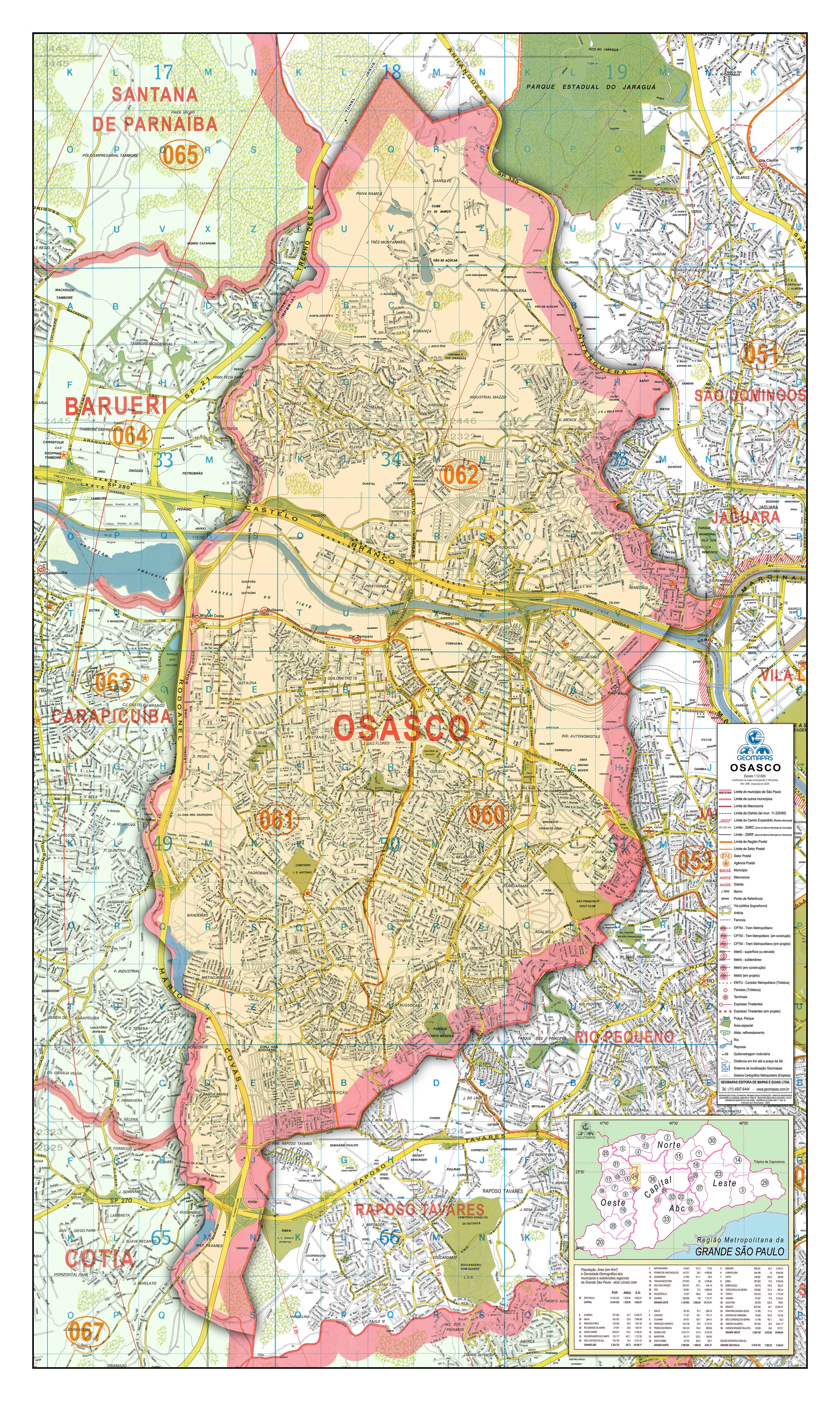 Ref. 762 Mapa do Município de Osasco - Formato 1.00x1.70m