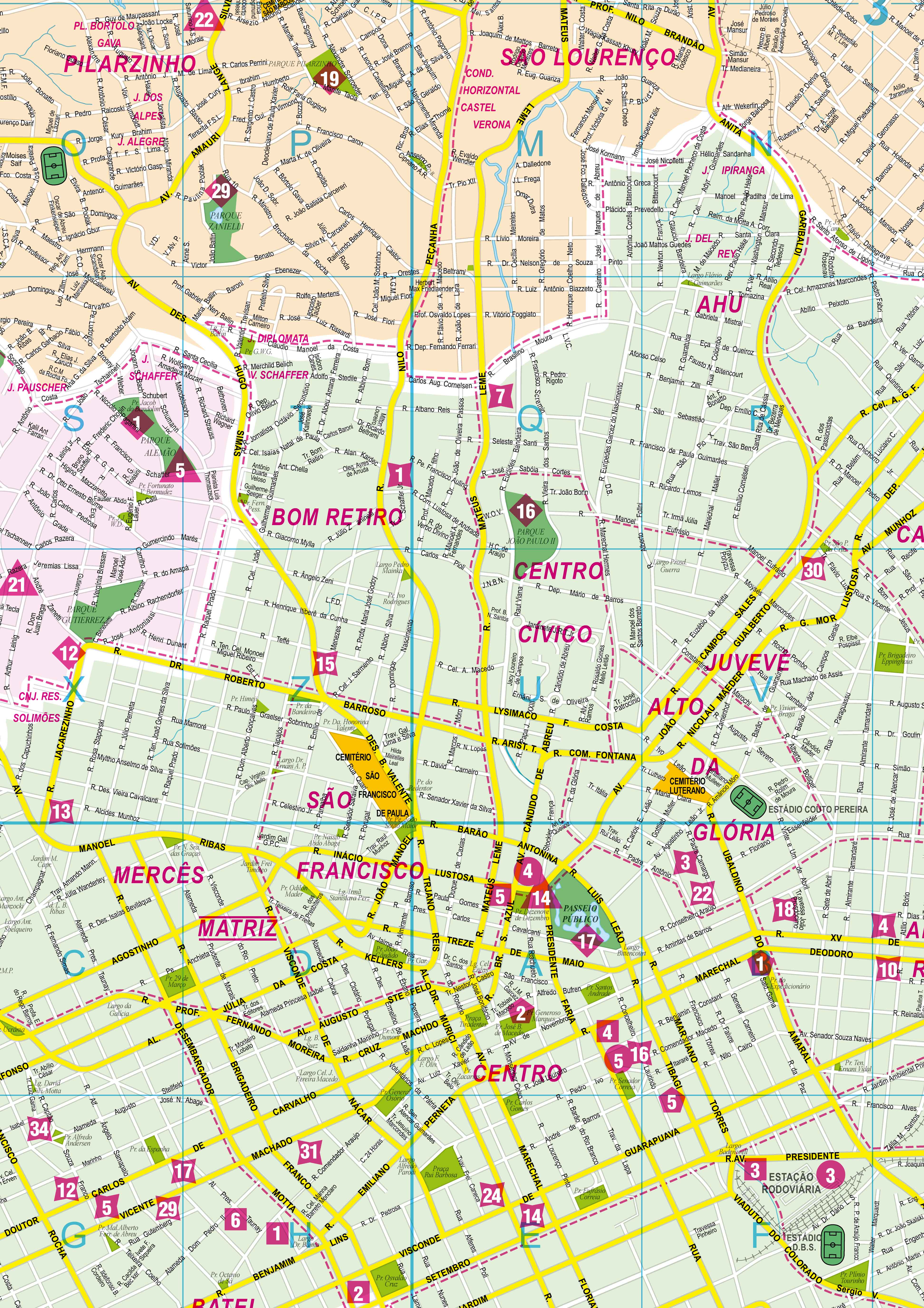Ref. 815  Mapa da Planta da Cidade de Curitiba - Formato 0.90x1.20m