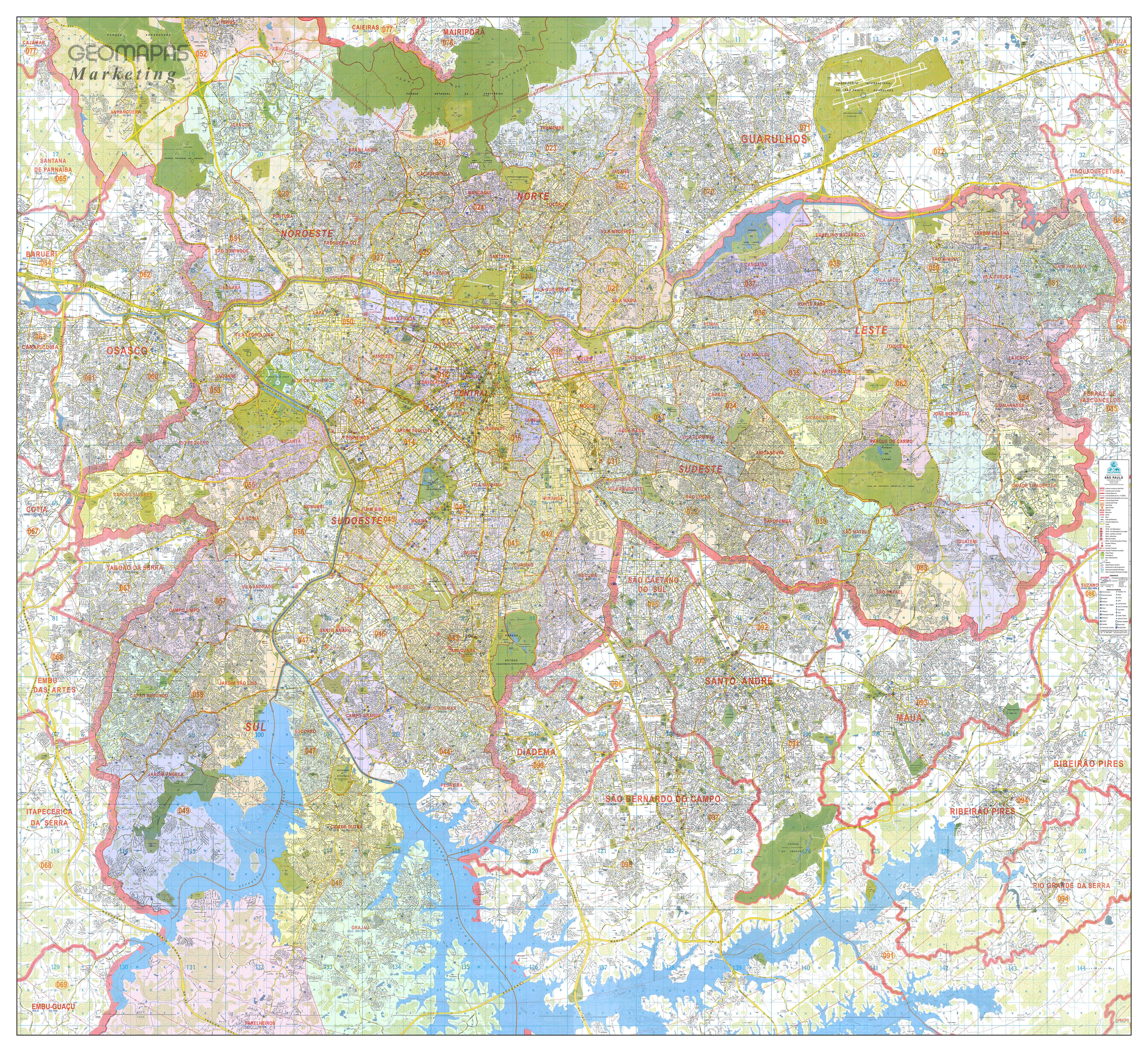 Ref.  899  Planta Marketing da Cidade de São Paulo - Formato: 2.40x2.20m