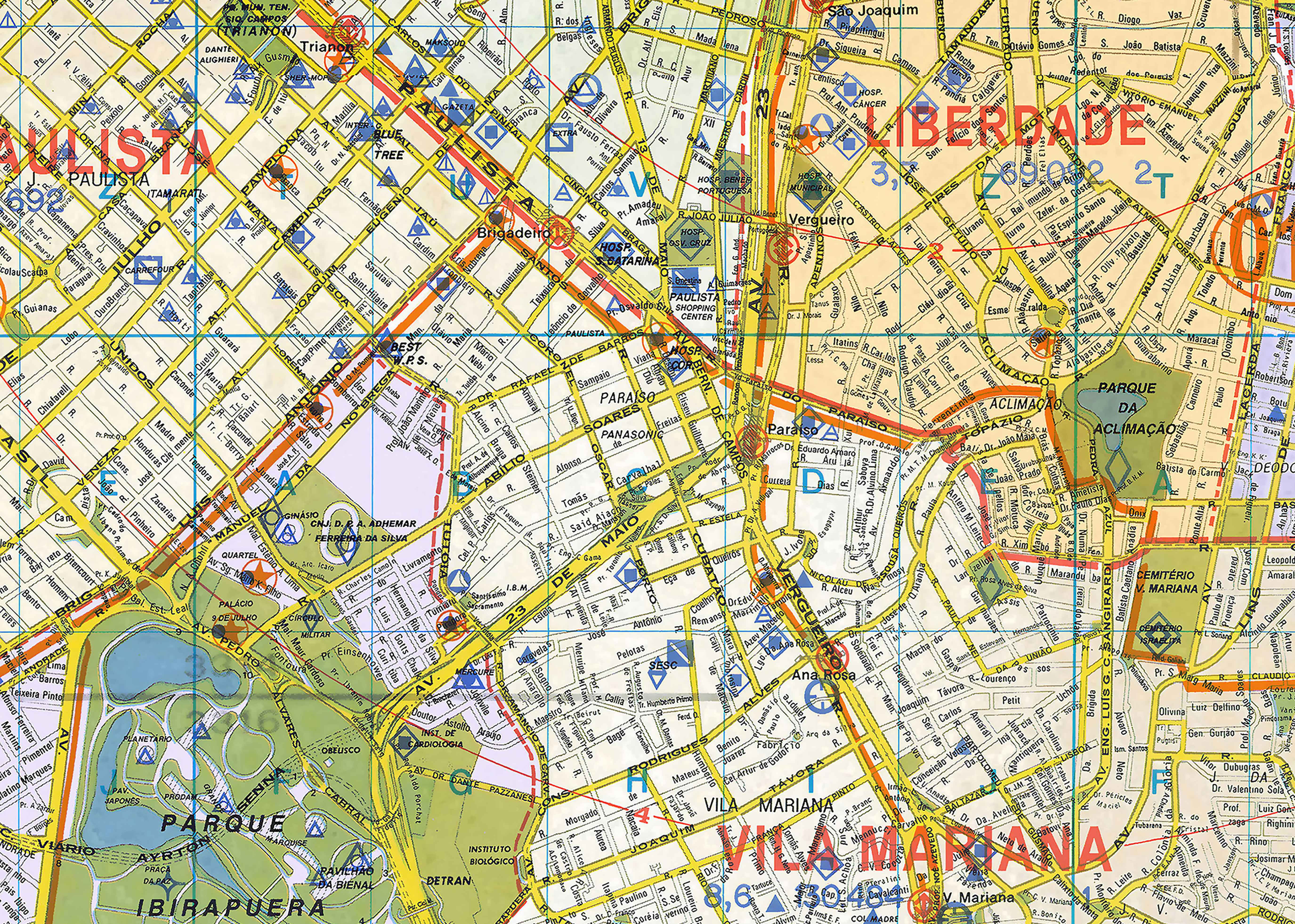 Ref.  899  Planta Marketing da Cidade de São Paulo - Formato: 2.40x2.20m